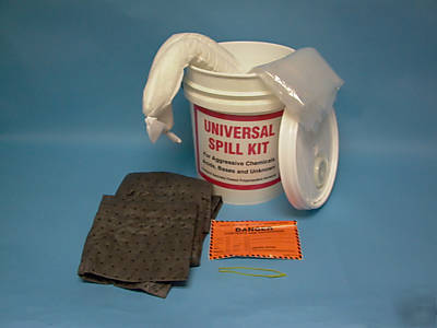 5 gal unisorb spill kit for acids, solvents, oils 6 pk