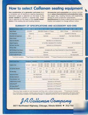 Callanan 10-kw rf-sealer w/shuttle