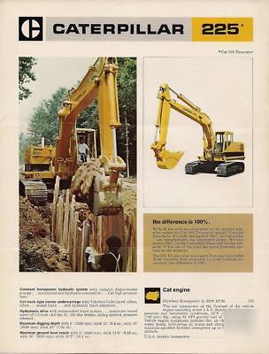 Catepillar excavator model 225 brochure