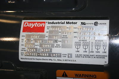 Dayton industrial MOTOR1 hp single PHASE1725 rpm 6K827L