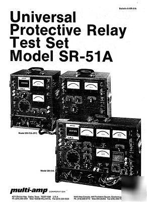 Instruction manual, for multi-amp, sr-51 relay test set