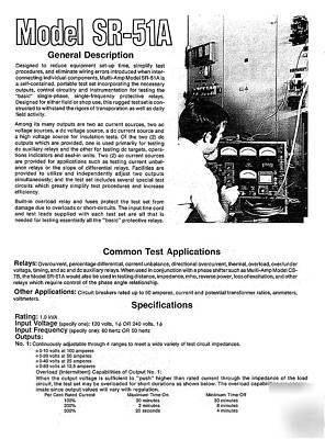 Instruction manual, for multi-amp, sr-51 relay test set