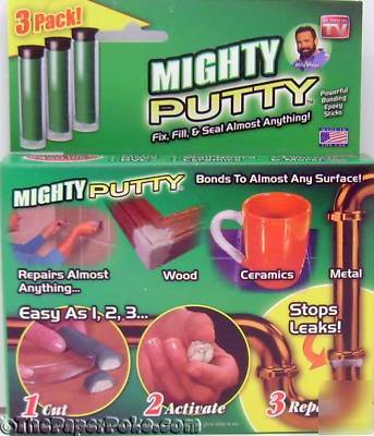 Mighty putty all purpose adhesive & sealant 3 tube pack