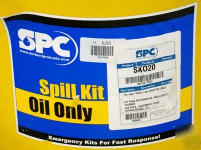 New spc emergency chemical oil spill kit 20 gal drum 