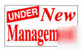 New under new management 10 oz. banner - 3'X5'