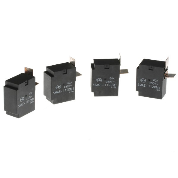 New 4 x 12V coil polarized latching relays 60A/250V ac 