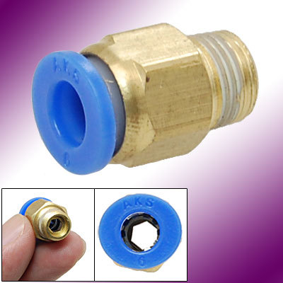 Pneumatic fitting push in to connect round fittings