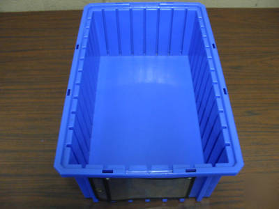 Blue tote pans, heavy duty storage containers, bins 