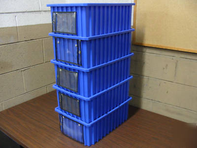 Blue tote pans, heavy duty storage containers, bins 