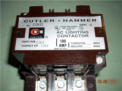 Cutler-hammer lightning contactor 100 amp C30EG3 3-pole
