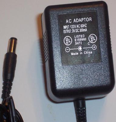 E159960 ac dc adapter 3V 300MA power supply