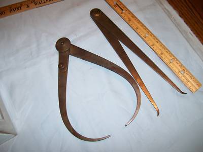 2 large vintage l s starrett outside & inside caliper 