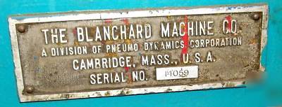 Blanchard high power vertical surface grinder, 1973