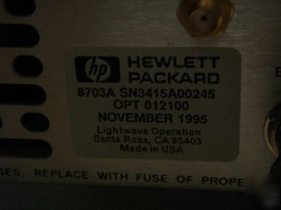 Hp 8703A 1310NM lightwave comp. analyzer 8703B 8702E