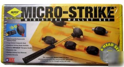 Nupla micro-strike 6-head miniature mallet set made usa