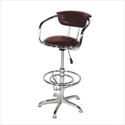 Set of retro adjustable barstools in chocolate