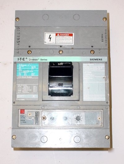 Siemens 600 amp electronic circuit breaker 600 volt