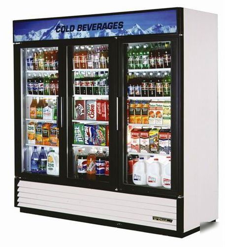 True gdm-72 glass door refrigerator merchandiser black