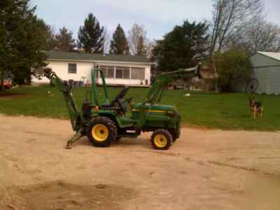 John deere diesel 4 wheel drive tractor backhoe bucket