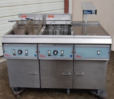 Pitco double electric fryer & dump station with filter