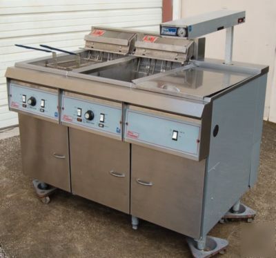 Pitco double electric fryer & dump station with filter