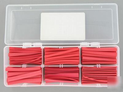 Pro assortment heat shrink tubing red 6 sizes 158 pcs