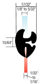 AS1475/1101-b self-sealing weatherstrip-2 pc (per foot)