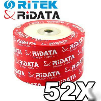 100 ritek ridata 52X cd-r white inkjet cd cdr free ship