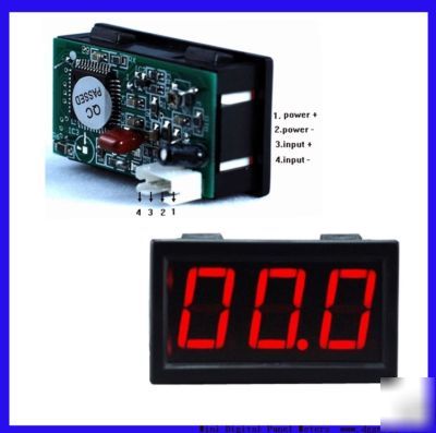 10X mini red led DC99.9V digital voltage panel meter