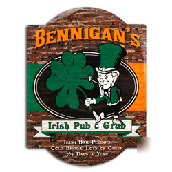 New personalized irish pub & grub bar sign 