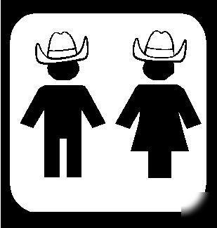 Restroom sign bar resturant decal cowboy door wall 