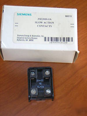 Siemens 3SE3000-0A slow action contacts 3SE 31 normal