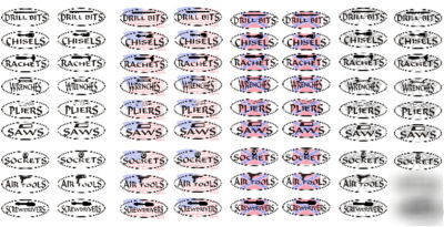 Toolbox decal label kit,makes it easy to find your tool