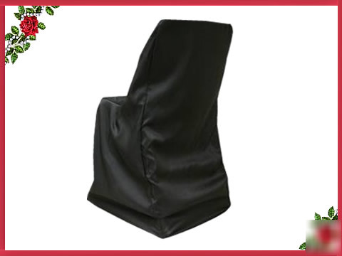 10 black flat top folding chair cover wedding special