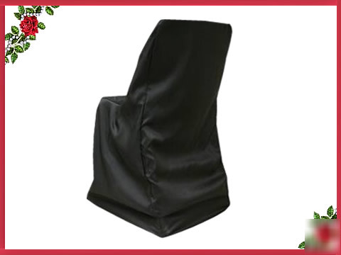 10 black flat top folding chair cover wedding special