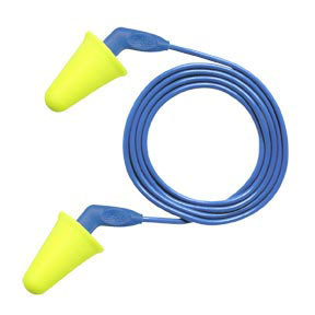 Ear soft touch push in earplugs with cord 200 per box