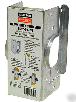 Lot simpson strong-tie HSS2-2-SDS3 stud shoe with screw