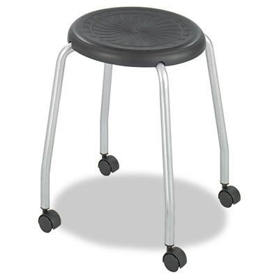 Safco stack-n-roll stool, black/silver