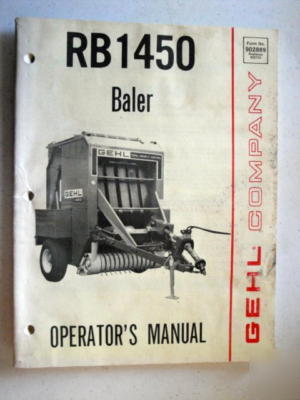 Gehl rb 1450 baler operators manual