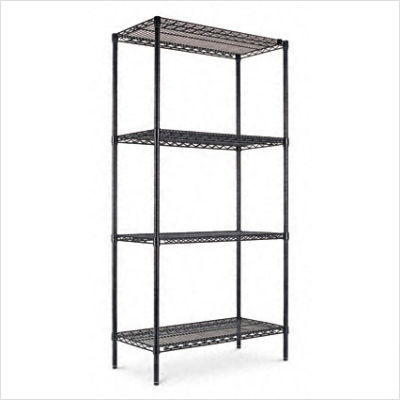 Alera 4-shelf 36X18 industrial wire shelving kit silver