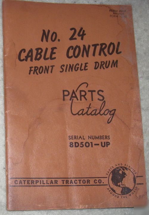 Caterpillar cable control parts catalog manual