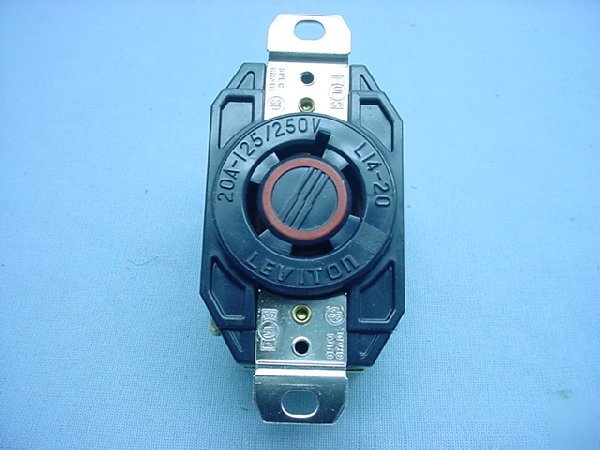 Leviton L14-20 locking receptacle outlet 20A 125/250V