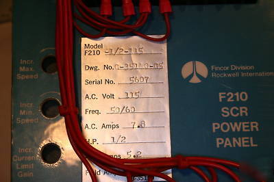 Scr power panel - rockwell fincore F210