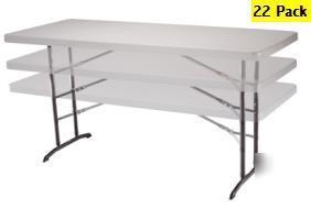 22 lifetime 2920 6' ft almond adjustable folding tables