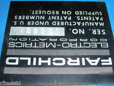 Fairchild electro-metrics emc-10 interference analyzer