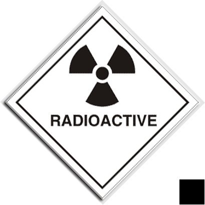 Radioactive white sign-adh.vinyl-100X100MM(ha-030-ab)