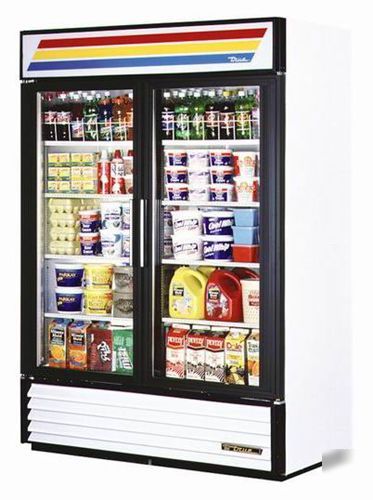 True gdm-49 swing glass door refrigerator merchandiser