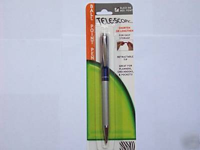 (2) zebra telescoping retractable tip pens black ink