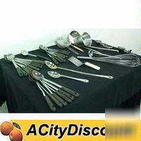 Assorted commercial home serving tongs ladels utensils
