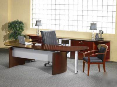 New 3PC all wood executive office desk set, #tf-nap-O1
